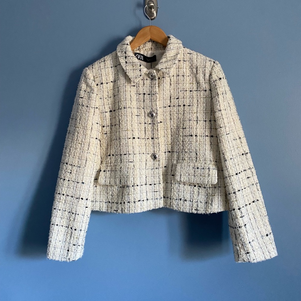 NWT Zara Women's Cream Tweed Jacket
